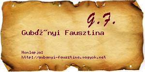 Gubányi Fausztina névjegykártya